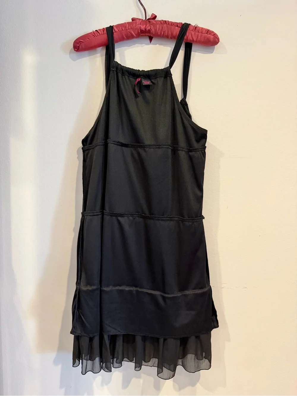 Black Tiered Chiffon Sleeveless Dress - Picture 7 of 7